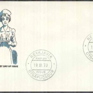 Island – FDC 1970-06-19 – Isländska Sjusköterskeföreningen 50 år, 1 kpl Vinjett 3