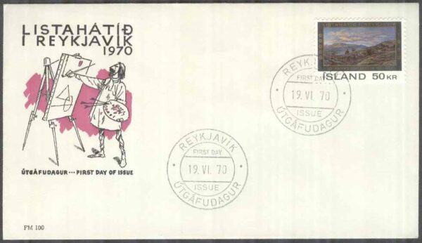 Island - FDC 1970-06-19 - Konstfestivalen 1970, 1 kpl Vinjett 3