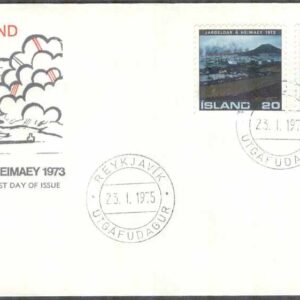 Island – FDC 1975-01-23 – Vulkanutbrottet på Hemön 1975, 2 kpl Vinjett 4
