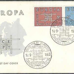 Belgien – FDC 1963-09-14 – Europa CEPT 1963, 2 kpl Vinjett
