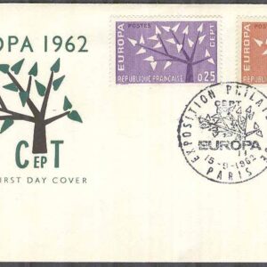 Frankrike – FDC 1962-09-15 – Europa CEPT 1962, 2 kpl Vinjett
