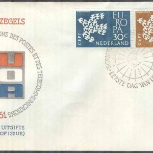 Nederländerna – FDC 1961-09-18 – Europa CEPT 1961, 2 kpl Vinjett