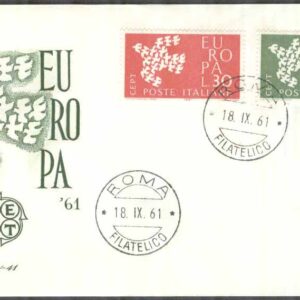Italien – FDC 1961-09-18 – Europa CEPT 1961, 2 kpl Vinjett