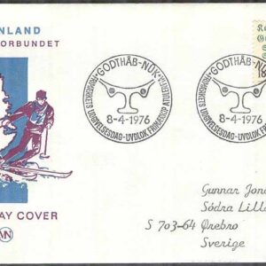Grönland – FDC 1976-04-08 – Sport – Armkroksdragning, 1 kpl Vinjett 2 Adressat