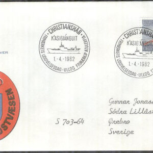 Grönland – FDC 1982-04-01 – Havsdjur – Räkor, 1 kpl Vinjett 1 Adressat