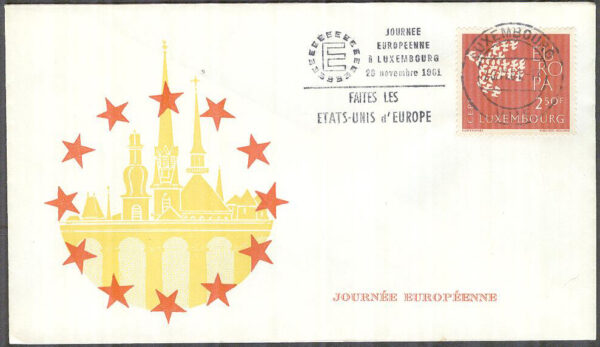 Luxemburg - Minnespost 1961-11-20 - Minnespost Europa, 2.50 Fr Vinjett