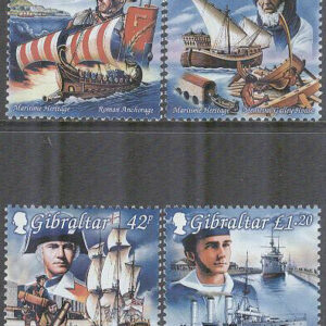 Gibraltar – M  871-874 Sjöfartshistoria bla Brittiskt Krigsfartyg, 4 kpl **
