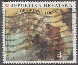 Kroatien – M  305 Vallfärdsstället Loreto 700 år – Konst, 1 kpl stpl