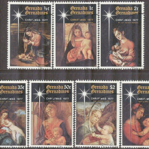 Grenada Grenadines – M  245-251 Jul 1977 – Konst – Jesusbarnet, 7 kpl stpl