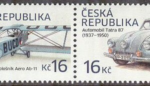 Tjeckien – M  902-901 Historiska Transportmedel VIII – Bil & Flygplan, par kpl **