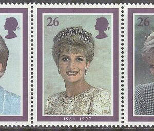England – M 1729-1733 Prinsessan Diana död 1997, 5-strip kpl **