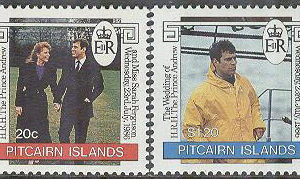 Pitcairn Islands – M  283-284 Bröllop Prins Andrew & Sarah Ferguson, 2 kpl **