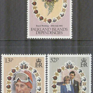Falkland Islands Dep. – M   99-101 Bröllop Prinsessan Diana & Prins Charles, 3 kpl **