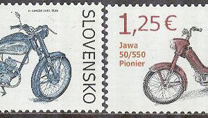 Slovakien – M  733-734 Tekniska minnen XII – Motorcyklar bla Manet M-90, 2 kpl **