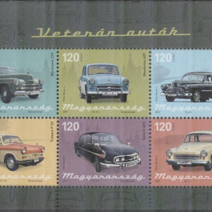 Ungern – M BL 406 Historiska automobiler, block kpl **