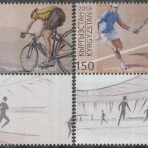 Kirgizistan – Express Post – M   38-39 + Zf OS i Rio de Janeiro 2016 bla Tennis, 2 kpl + Zf **