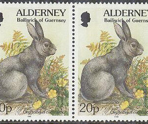 Alderney – M   76 Dl-Dr Fauna & Flora – Vildkanin & Örnbräken, par 20 P **