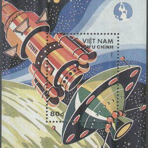 Vietnam – M BL  63 Rymdens Dag 1988 – Rymdraket – Planet, Block ÄÄ
