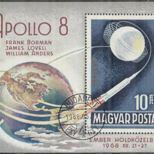 Ungern – M BL  68 A Rymd – Apollo 8 runt månen 1968, Block stpl