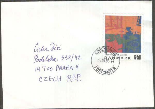 Danmark - Brev 2005-10-16 - Frimärkskonst VIII, 6.50 kr