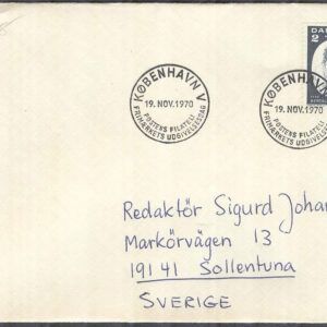Danmark – FDC 1970-11-19 – Bertel Thorvaldsen 200 år – Bildhuggare, 1 kpl Adressat
