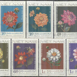 Vietnam – M 1240-1242, 1244-1247 Blommor – Dahlior, 7 olika stpl