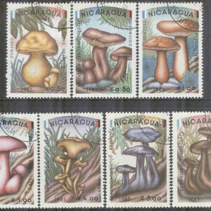 Nicaragua – M 2561-2567 Svampar bla Kastanjesopp, 7 kpl stpl