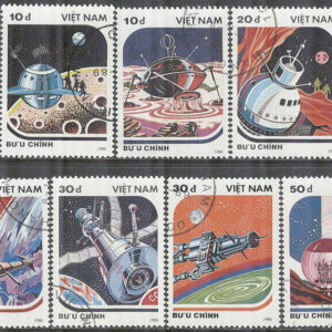 Vietnam – M 1950-1956 Kosmonautikens Dag 1988 – Modeller av Raketer, 7 kpl stpl