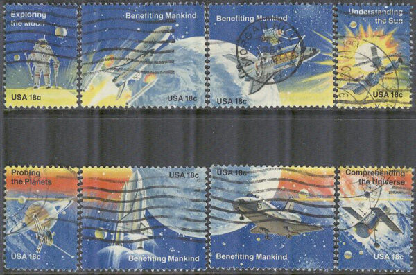 USA - M 1481-1488 Rymd bla Rymdfärjan Columbia & Skylab, 8 kpl stpl