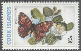 Cook Islands – M 1486 Fjärilar – Precis villida, 3 $ **