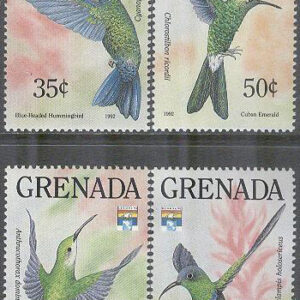 Grenada – M 2420, 2423-2424, 2427 Fåglar – Kolibrier – Utställning, 4 olika **