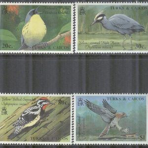 Turks & Caicos Islands – M  902-903, 905-906 Fåglar bla Sparvfalk, 4 olika **