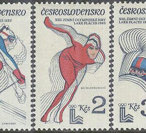 Tjeckoslovakien – M 2544-2546 OS i Lake Placid 1980 bl.a. skridsko, 3 kpl **