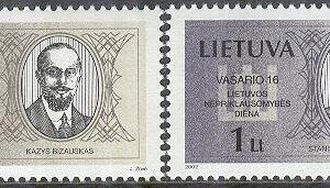 Litauen – M  781-782 Oavhängighetsdagen 2002 bla K Bizauskas, 2 kpl **