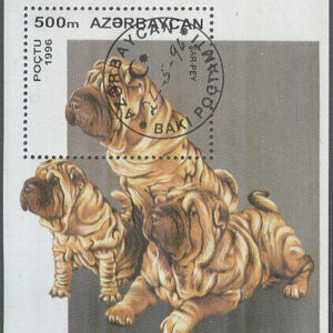 Azerbajdzjan – M BL  22 Hundvalpar – Shar-Pei, block stpl