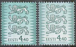 Estland – M  376 IIa-376 IIb Vapenlejon, 2 kpl **