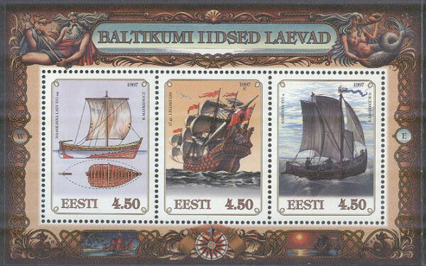 Estland - M BL  10 Gamla Fartyg på Östersjön, block kpl **