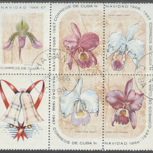 Kuba – M 1249-1253 Zf  Jul 1966 – Blommor – Orkidéer, 6-Block stpl