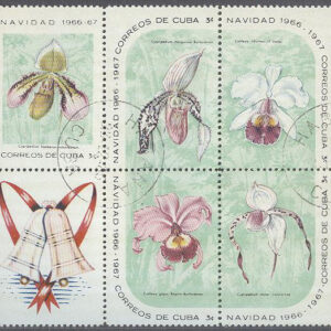 Kuba – M 1254-1258 Zf  Jul 1966 – Blommor – Orkidéer, 6-Block stpl
