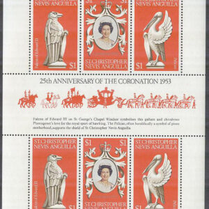St. Christopher-Nevis-Anguilla – M  347-349 Kröning av Elisabeth II 25 år, Miniark kpl **