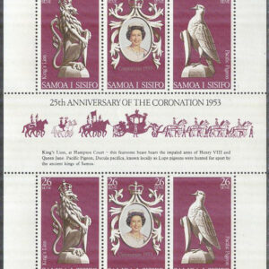 Samoa – M  372-374 Kröning av Elisabeth II 25 år, Miniark kpl **