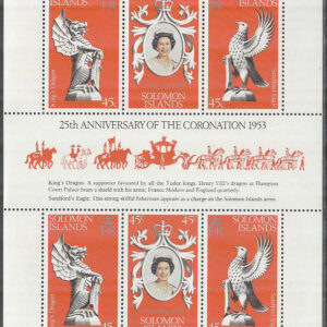 Solomon Islands – M  354-356 Kröning av Elisabeth II 25 år, Miniark kpl **