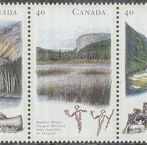 Kanada – M 1237-1241 Vattenvägar I bl.a. Athabasca River, 5-strip kpl **