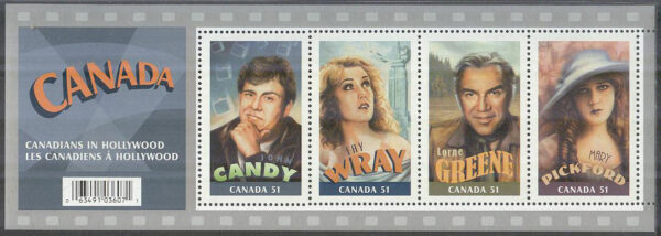 Kanada - M BL  84 Kanadensiska Filmstjärnor bla Lorne Greene, Block **