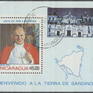 Nicaragua – M BL 148 Påve Johannes Paul II på besök 1983, Block stpl