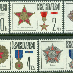 Tjeckoslovakien – M 2897-2901 Statsutmärkelser och ordnar, 5 kpl **