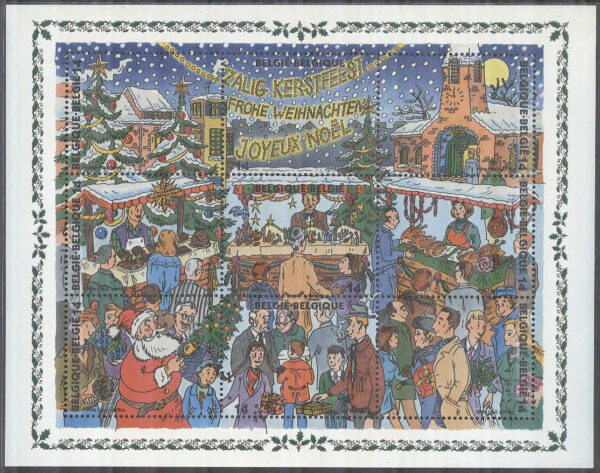 Belgien - M BL  67 Jul 1996 - Julmarknad med bla Jultomte, Block **