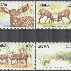 Ghana – M 1060-1063 Däggdjur – Bongo – Naturskydd – WWF, 4 kpl **
