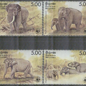 Sri Lanka – M  753-756 Ceylon Elefant – Naturskydd – WWF, 4 kpl **