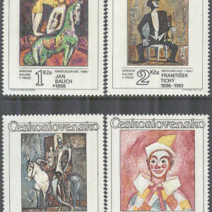 Tjeckoslovakien – M 2885-2888 Cirkus & Varite i Konsten, 4 kpl **